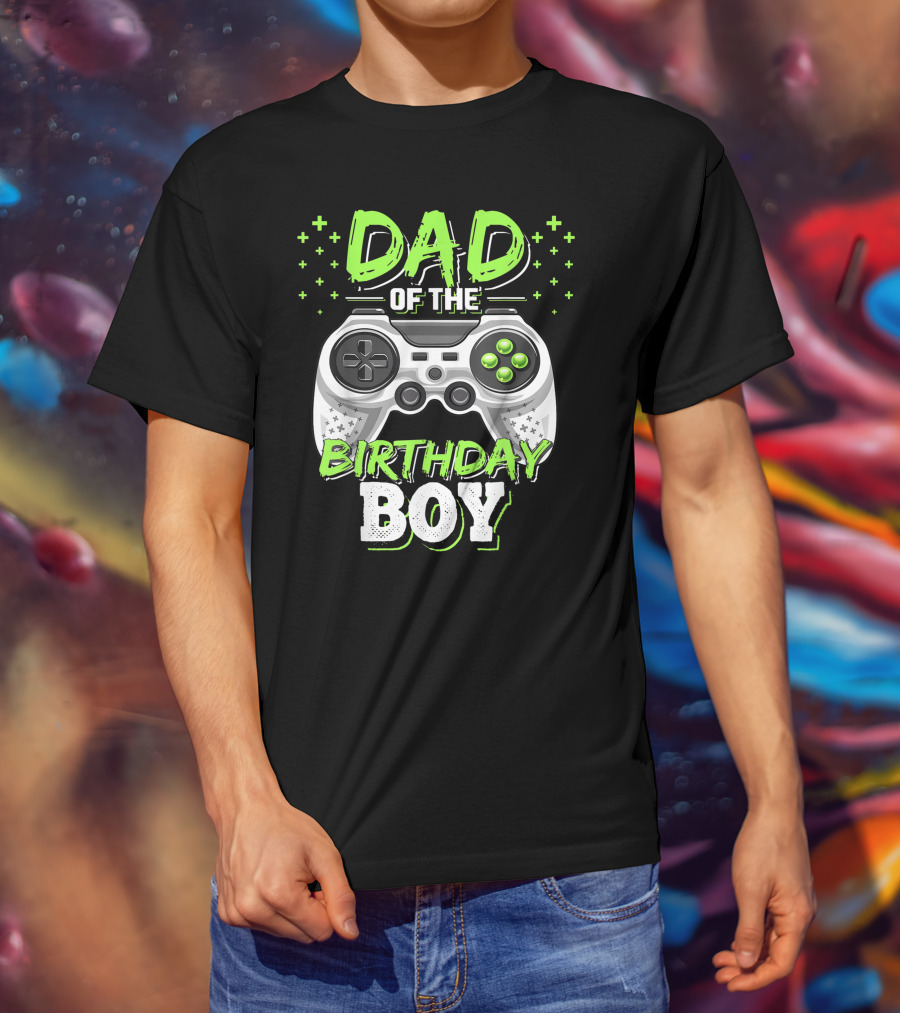 Dad Of The Birthday Boy Video Gamer Party Matching Mens T-Shirt