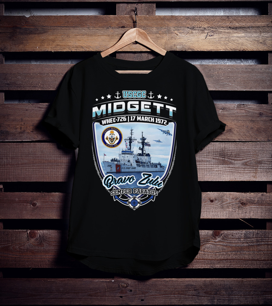 Uscgc Midgett Whec-726 17 March 1972 Bravo Zulu Semper Paratus T-Shirt