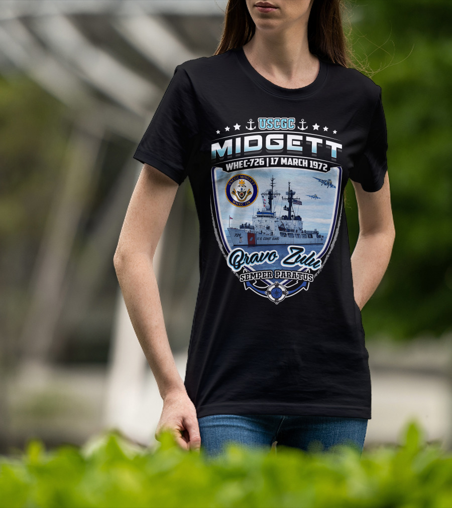 Uscgc Midgett Whec-726 17 March 1972 Bravo Zulu Semper Paratus T-Shirt