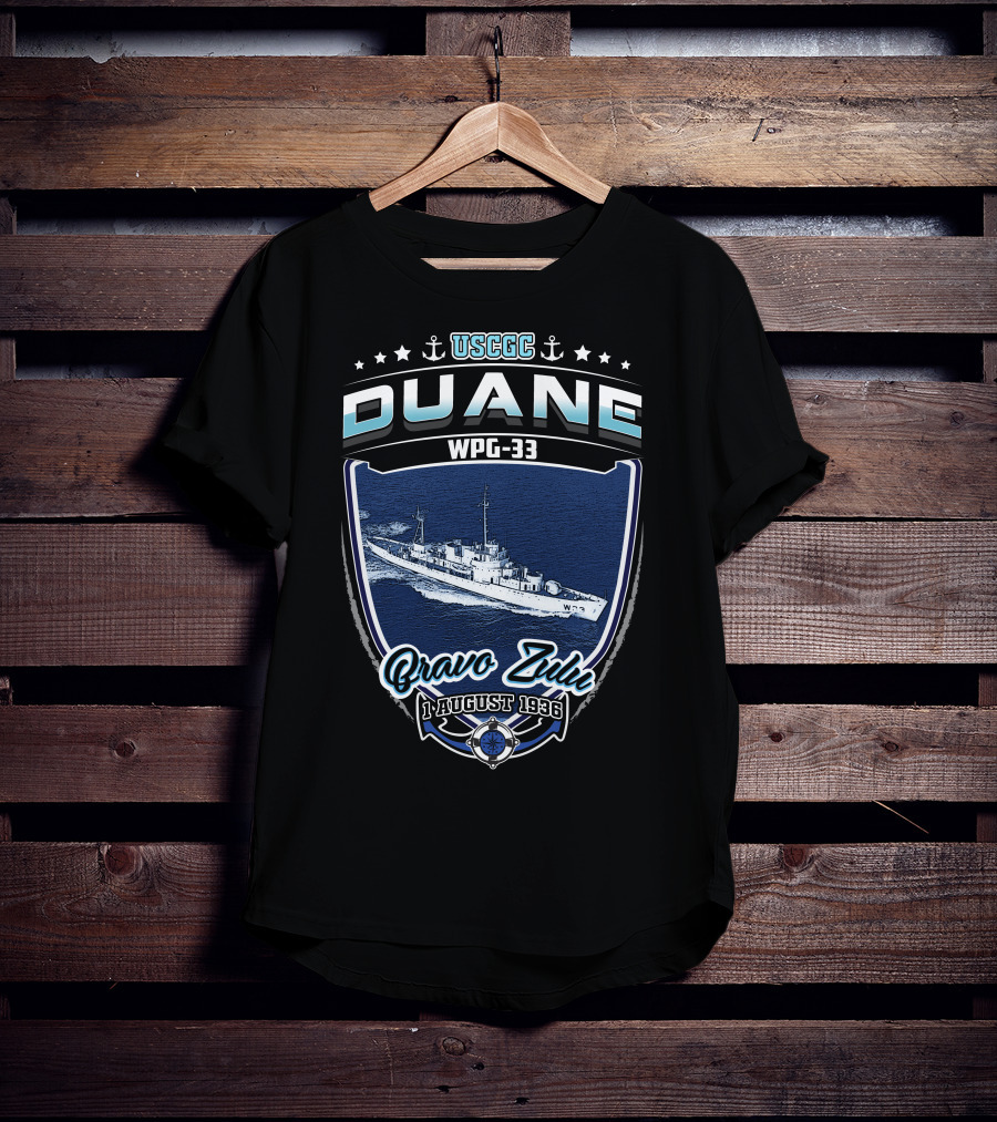 Uscgc Duane Wpg-33 Bravo Zulu 1 August 1936 T-Shirt