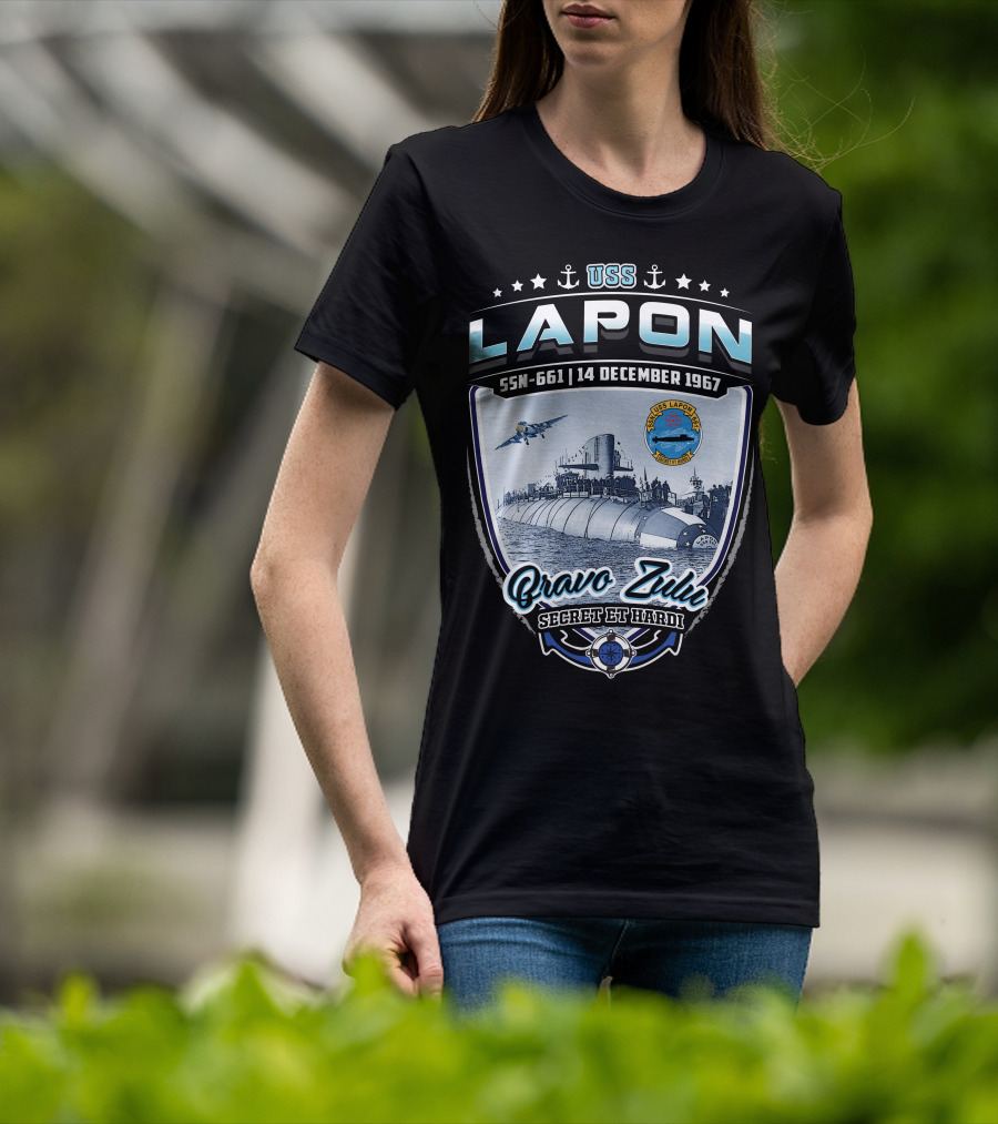 Uss Lapon Ssn-661 Bravo Zulu Secret Et Hardi 14 December 1967 T-Shirt