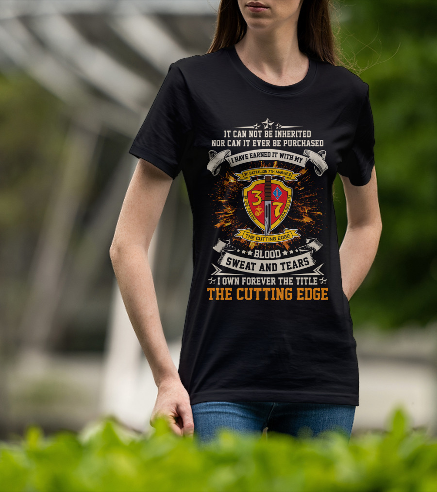 3rd Battalion 7th Marines Blood Sweat And Tears The Cutting Edge T-Shirt