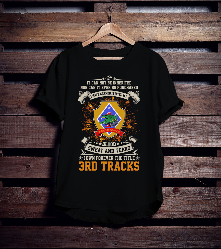 3rd Assault Amphibian Battalion Blood Sweat And Tears I Own Forever The Title 3rd Tracks T-Shirt