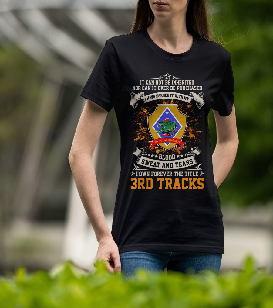 3rd Assault Amphibian Battalion Blood Sweat And Tears I Own Forever The Title 3rd Tracks T-Shirt