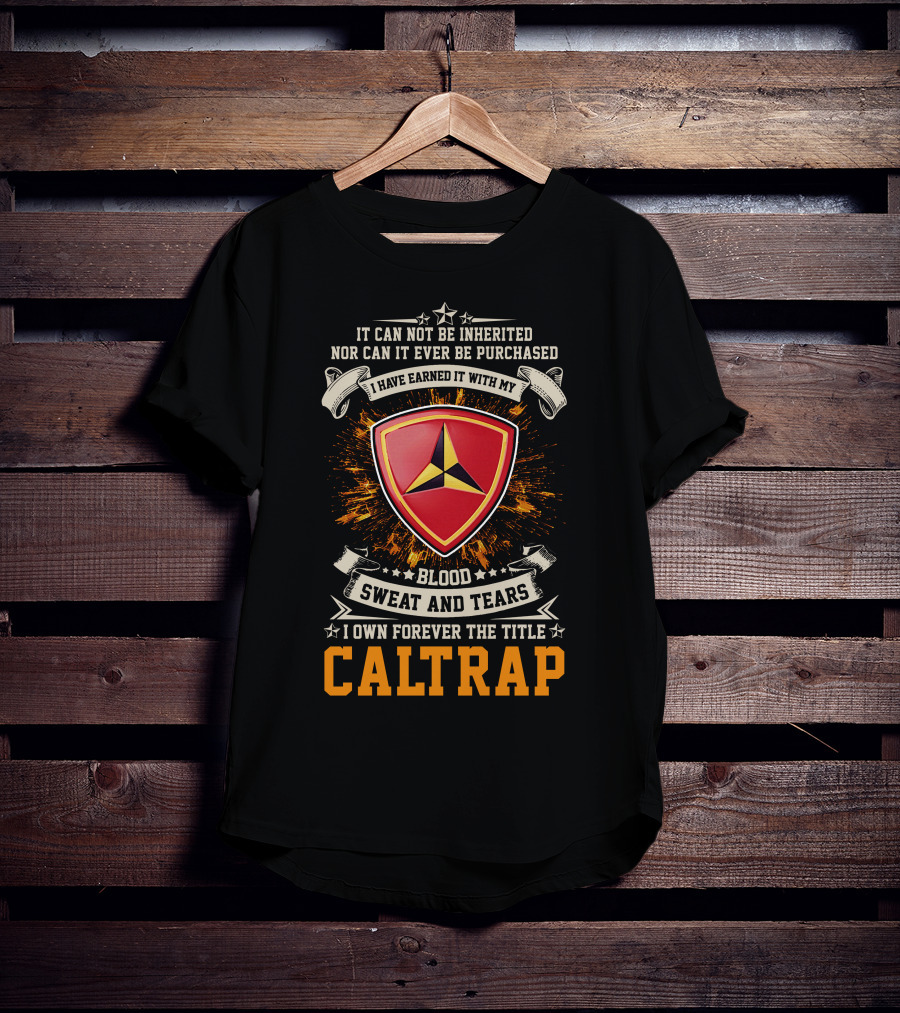 3rd Marine Division Blood Sweat And Tears Caltrap T-Shirt