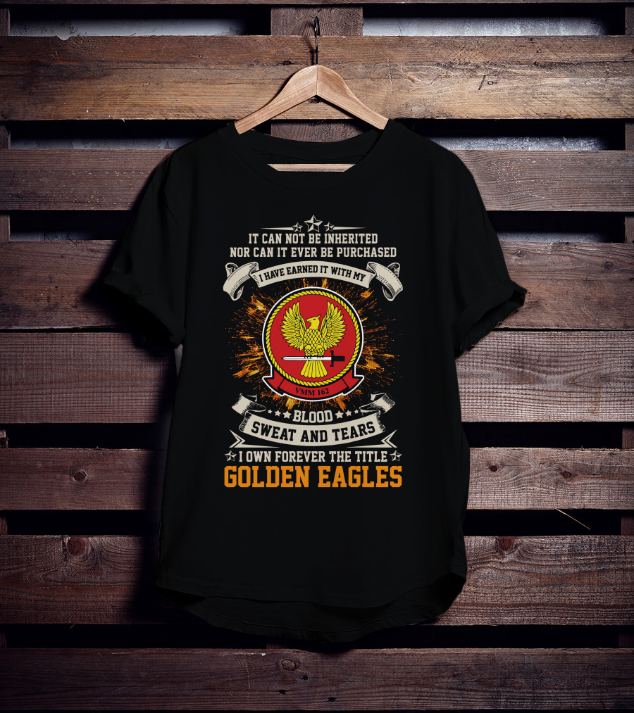 VMM 162 Golden Eagles Blood Sweat And Tears Motto T-Shirt