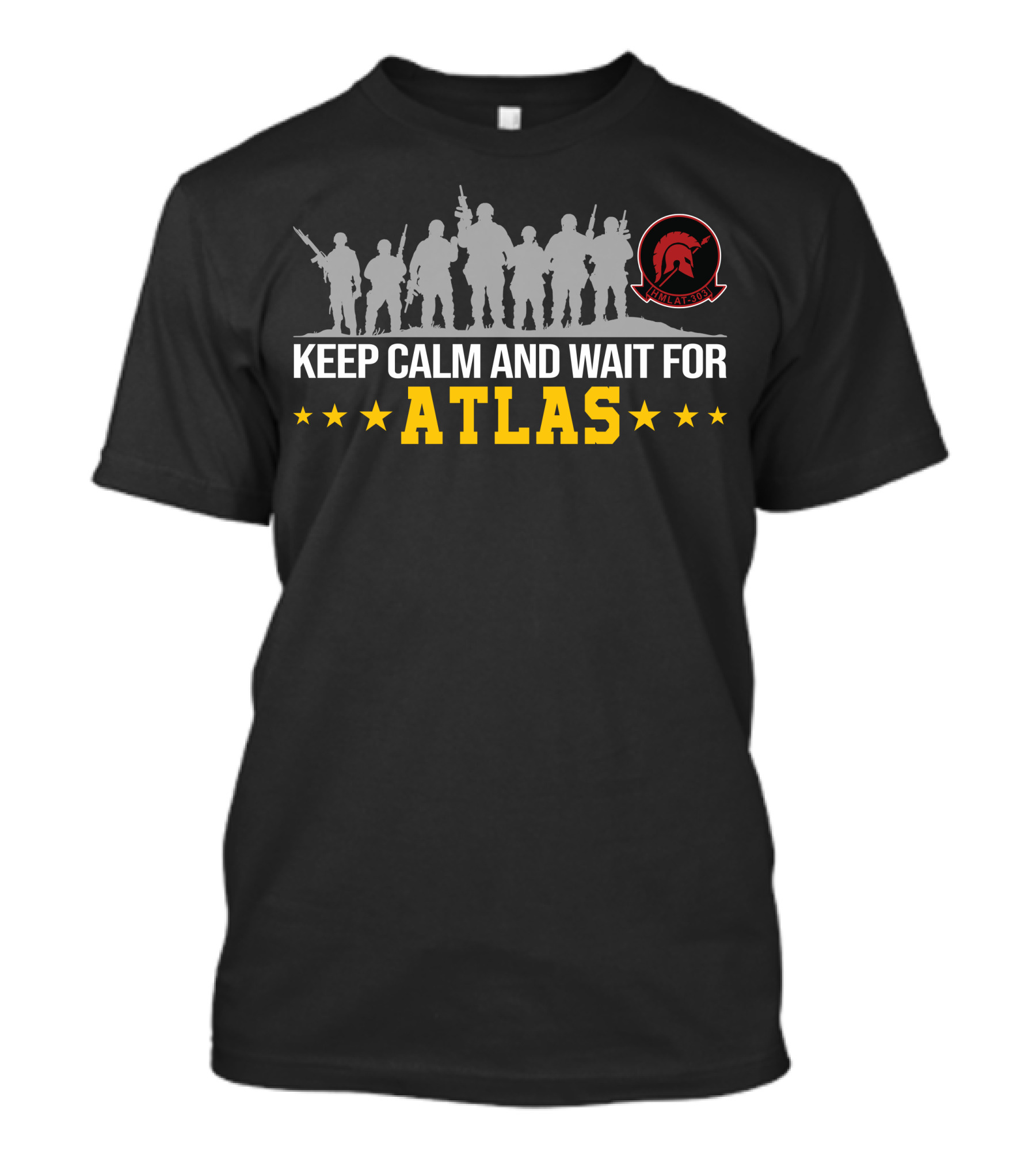 Keep Calm And Wait For Atlas Hmlat-303 Spartan Warriors Silhouette Star T-Shirt