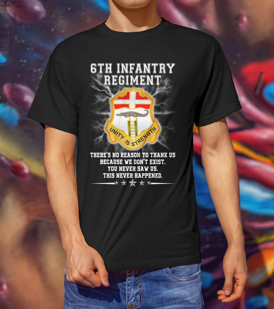 6th Infantry Regiment Unity Is Strength There's No Reason To Thank Us You Never Saw Us This Never Happened T-Shirt