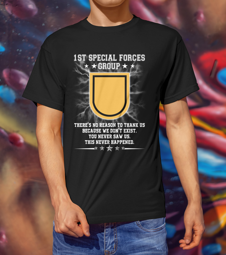 1st Special Forces Group Exclusive Emblem And Motto T-Shirt