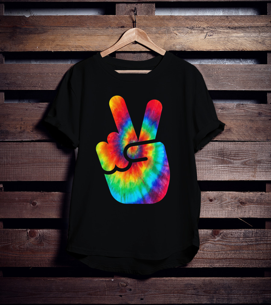 Peace Sign Rainbow Tie Dye Vibe T-Shirt