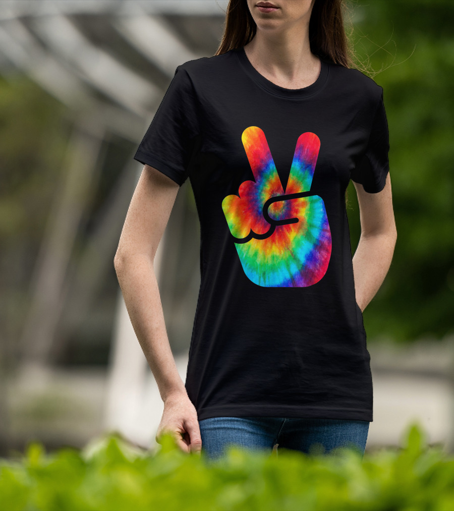 Peace Sign Rainbow Tie Dye Vibe T-Shirt