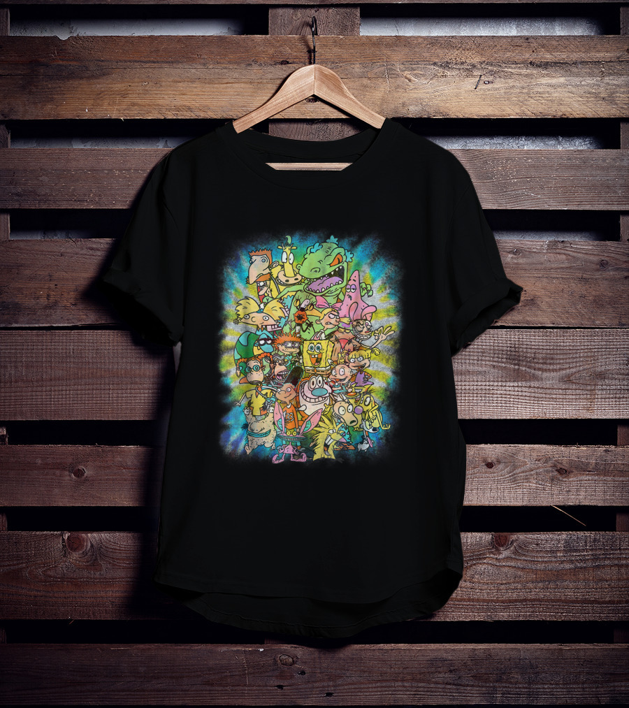 Nickelodeon 90s Ultimate Character Collage Tie Dye T-Shirt