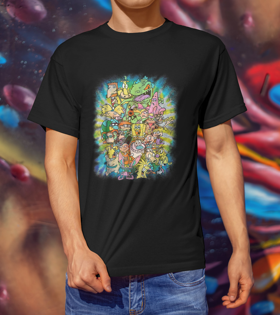 Nickelodeon 90s Ultimate Character Collage Tie Dye T-Shirt