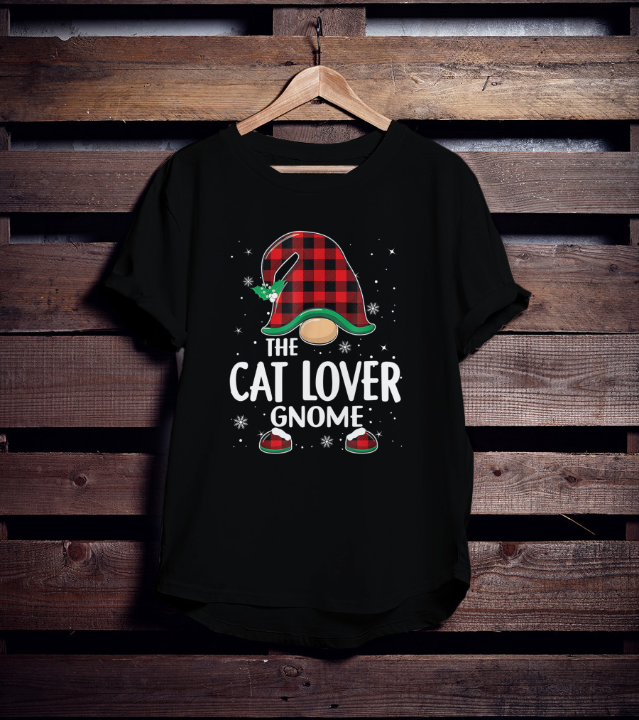 The Cat Lover Gnome Christmas Matching Family Group Party T-Shirt