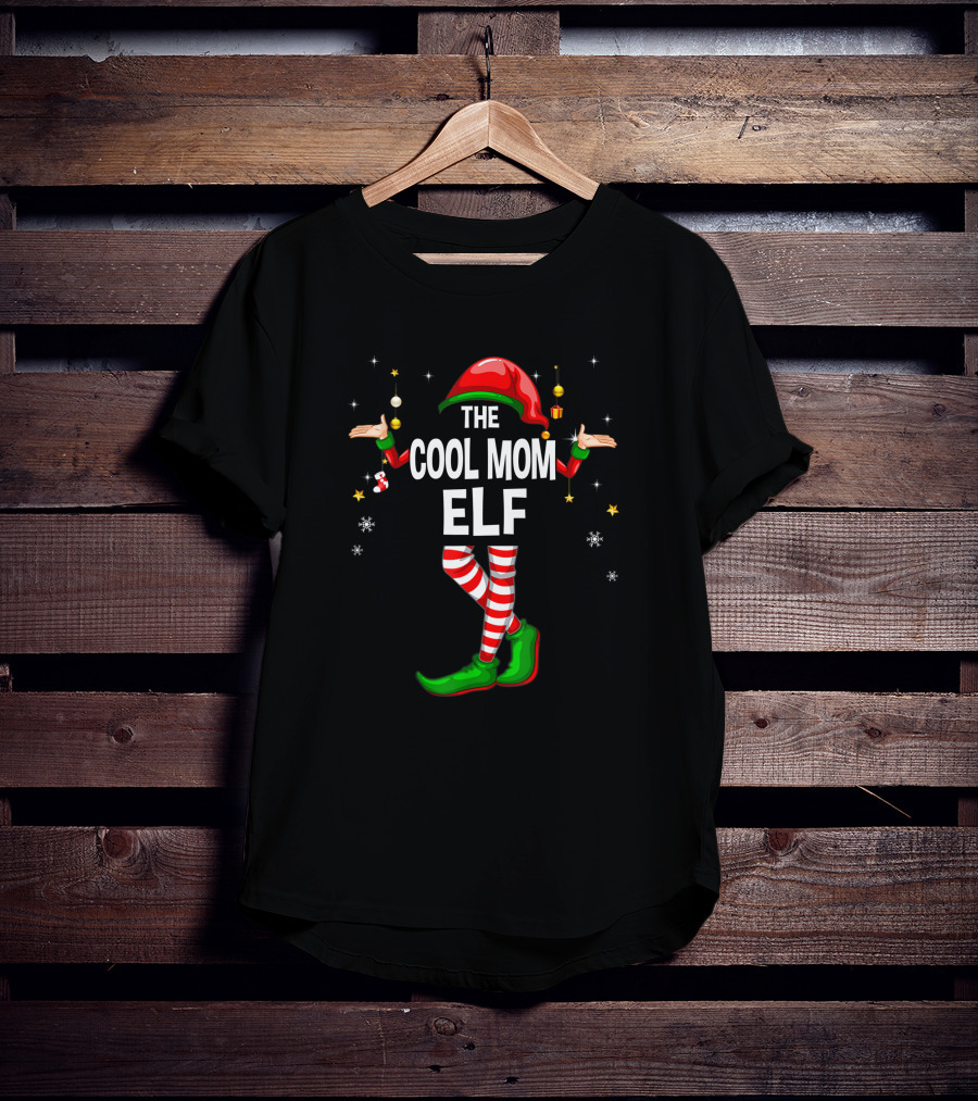 The Cool Mom Elf Matching Family Group Christmas Party T-Shirt