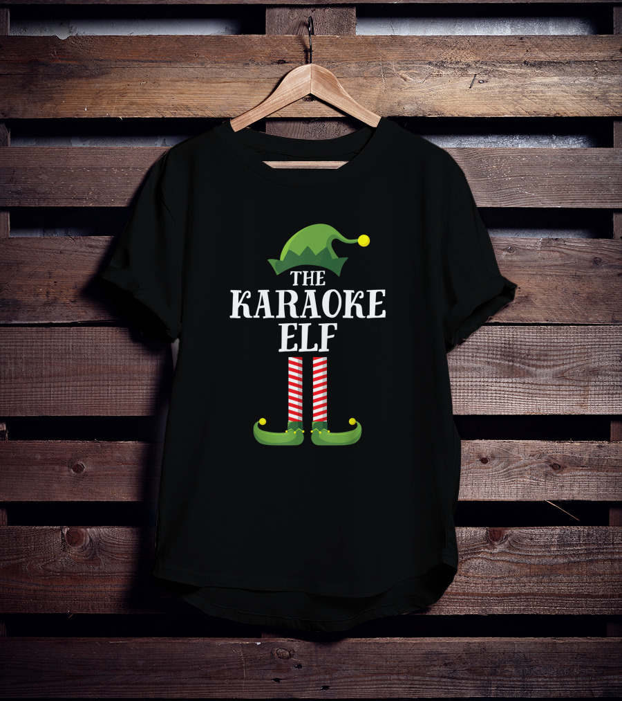 The Karaoke Elf Christmas Party Matching Family Group T-Shirt