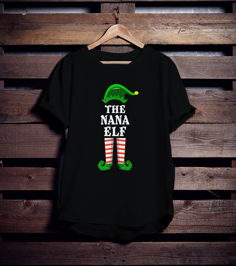 The Nana Elf Family Group Christmas Party Matching T-Shirt