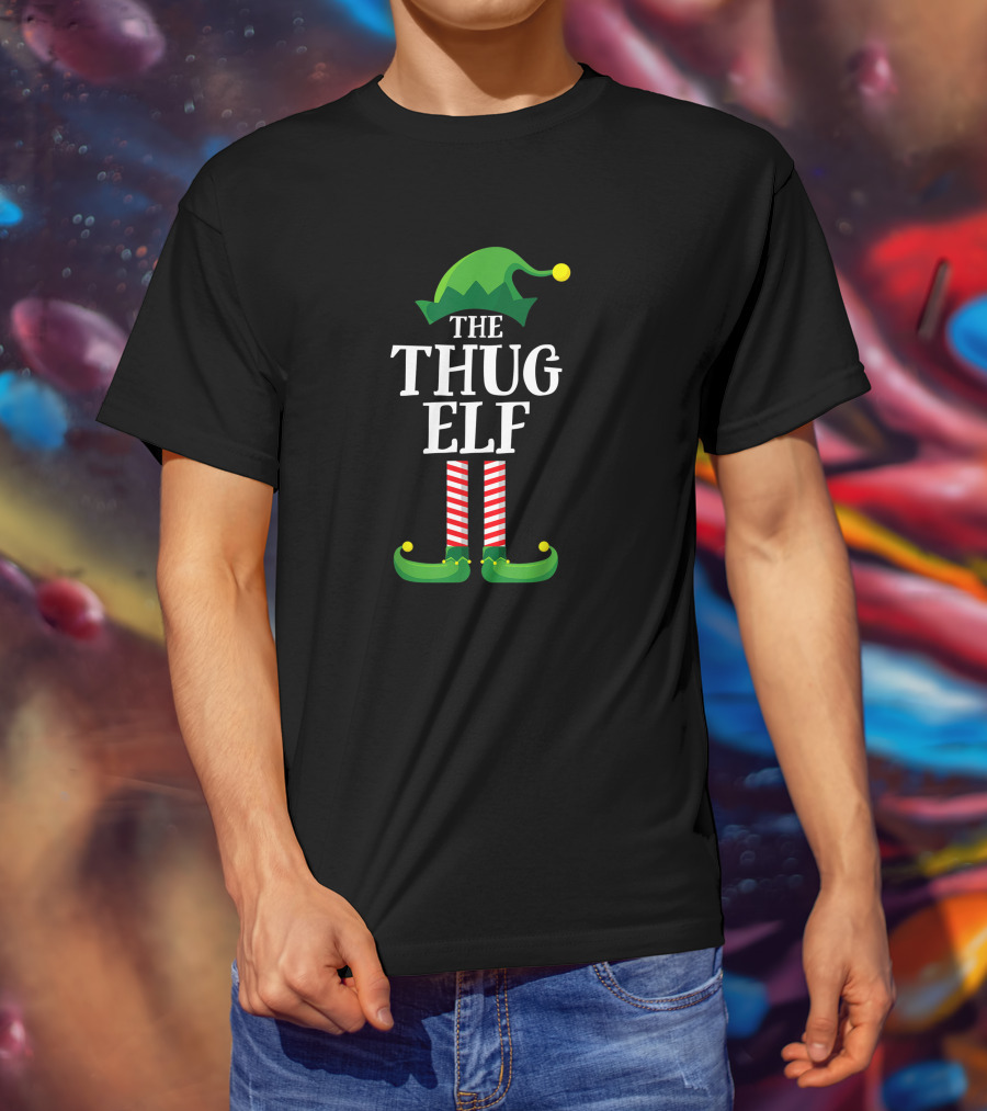 Thug Elf Family Christmas Group Party Sweater Matching T-Shirt