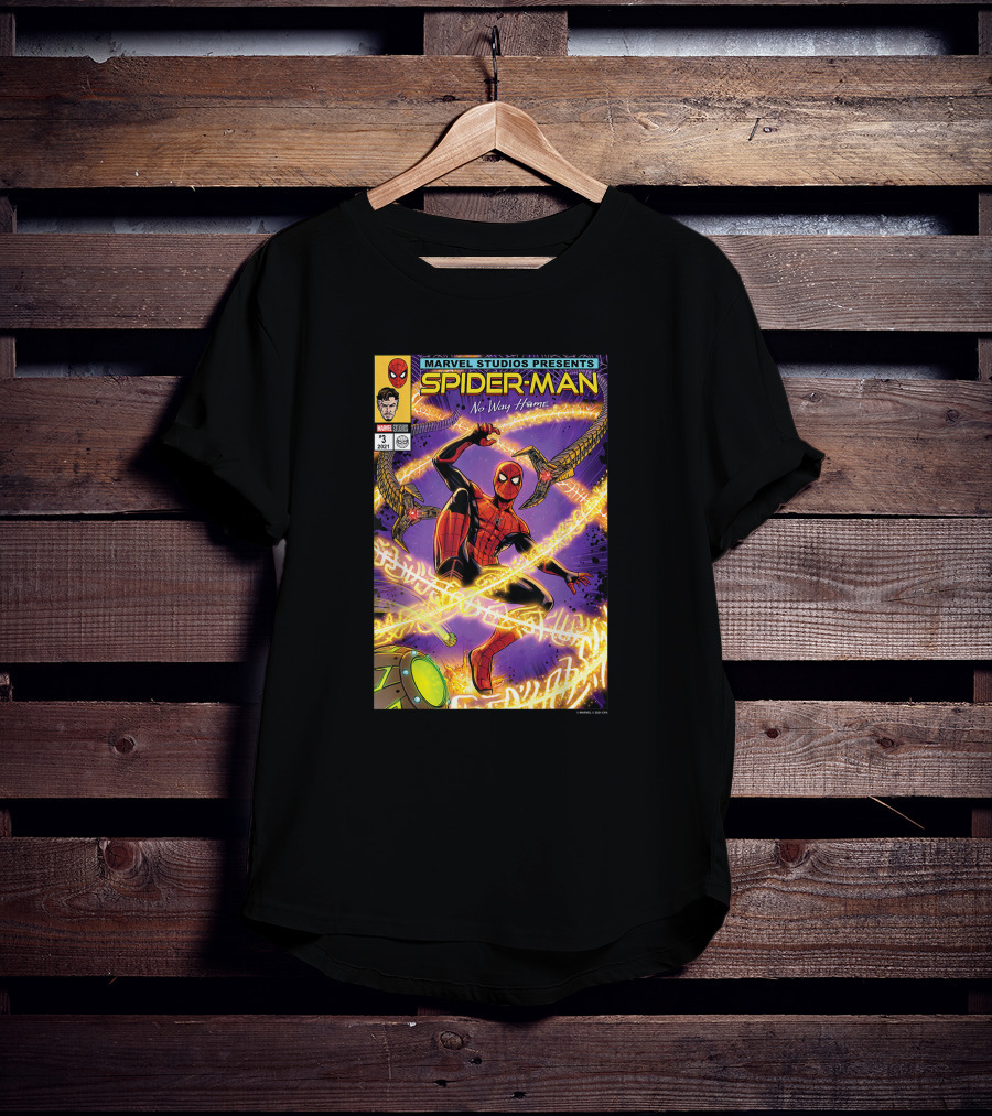 Marvel Studios Presents Spider-Man No Way Home Comic Cover Featuring Doctor Octopus Arms T-Shirt