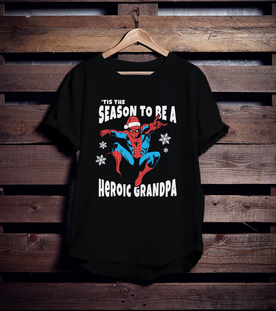 Marvel Spider-Man 'Tis The Season To Be A Heroic Grandpa T-Shirt
