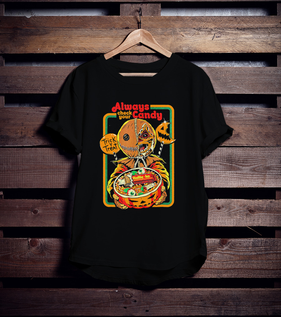 Always Check Your Candy Trick Or Treat Halloween Pumpkin Monster T-Shirt