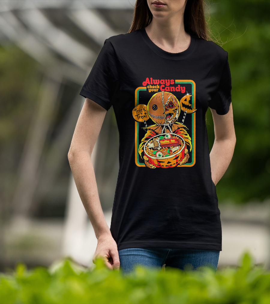 Always Check Your Candy Trick Or Treat Halloween Pumpkin Monster T-Shirt