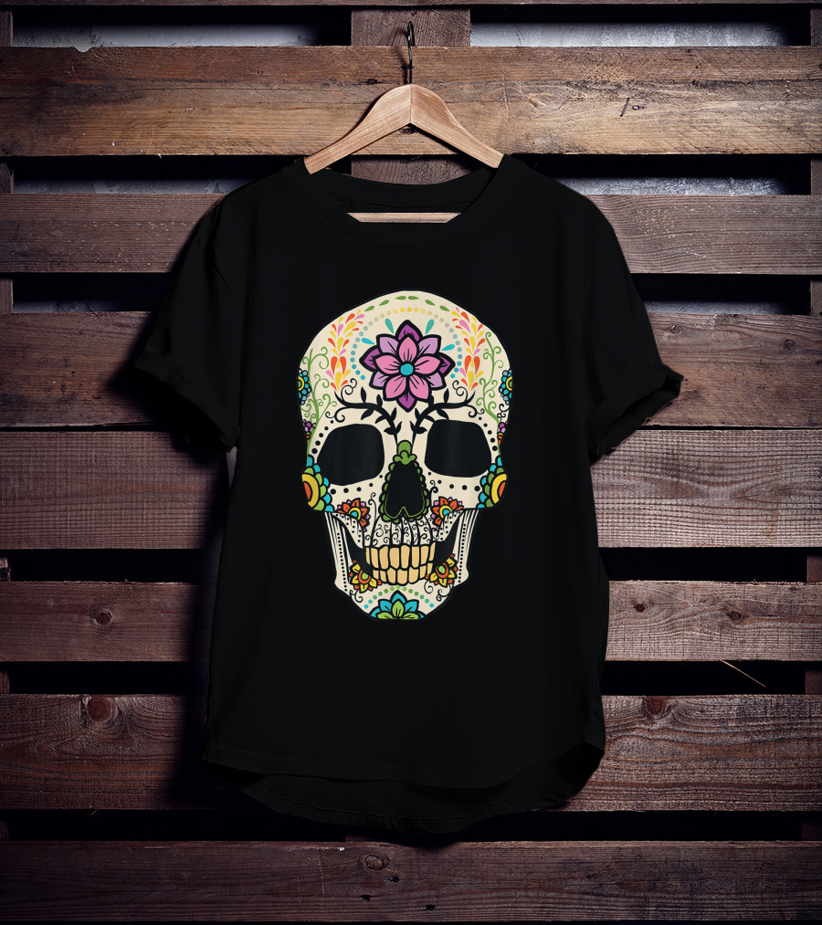 Sugar Skull Dia De Muertos Halloween Costume Day Dead T-Shirt