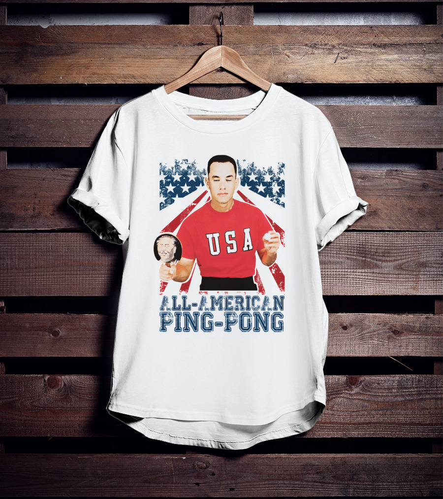 USA All-American Ping Pong Forrest Gump T-Shirt