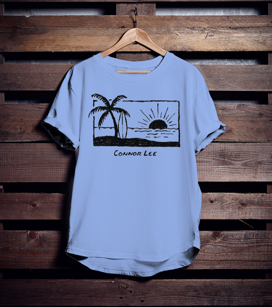 Connor Lee Palm Sunset Ocean Scene T-Shirt