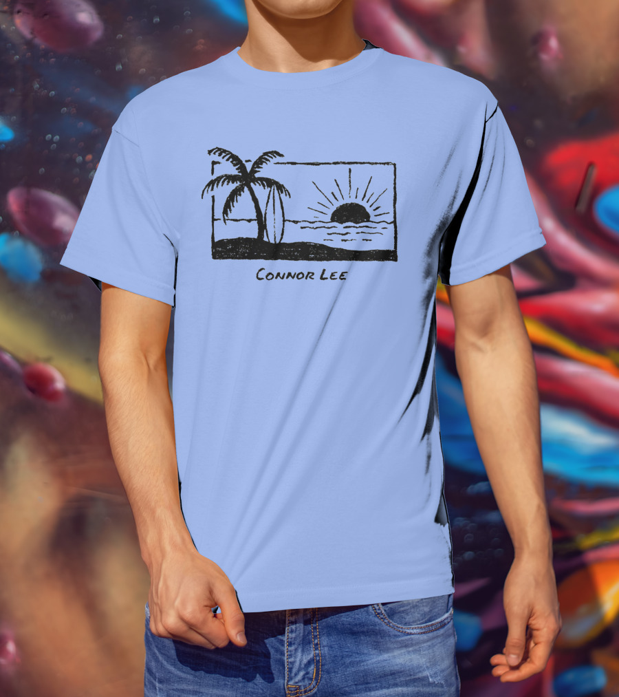 Connor Lee Palm Sunset Ocean Scene T-Shirt