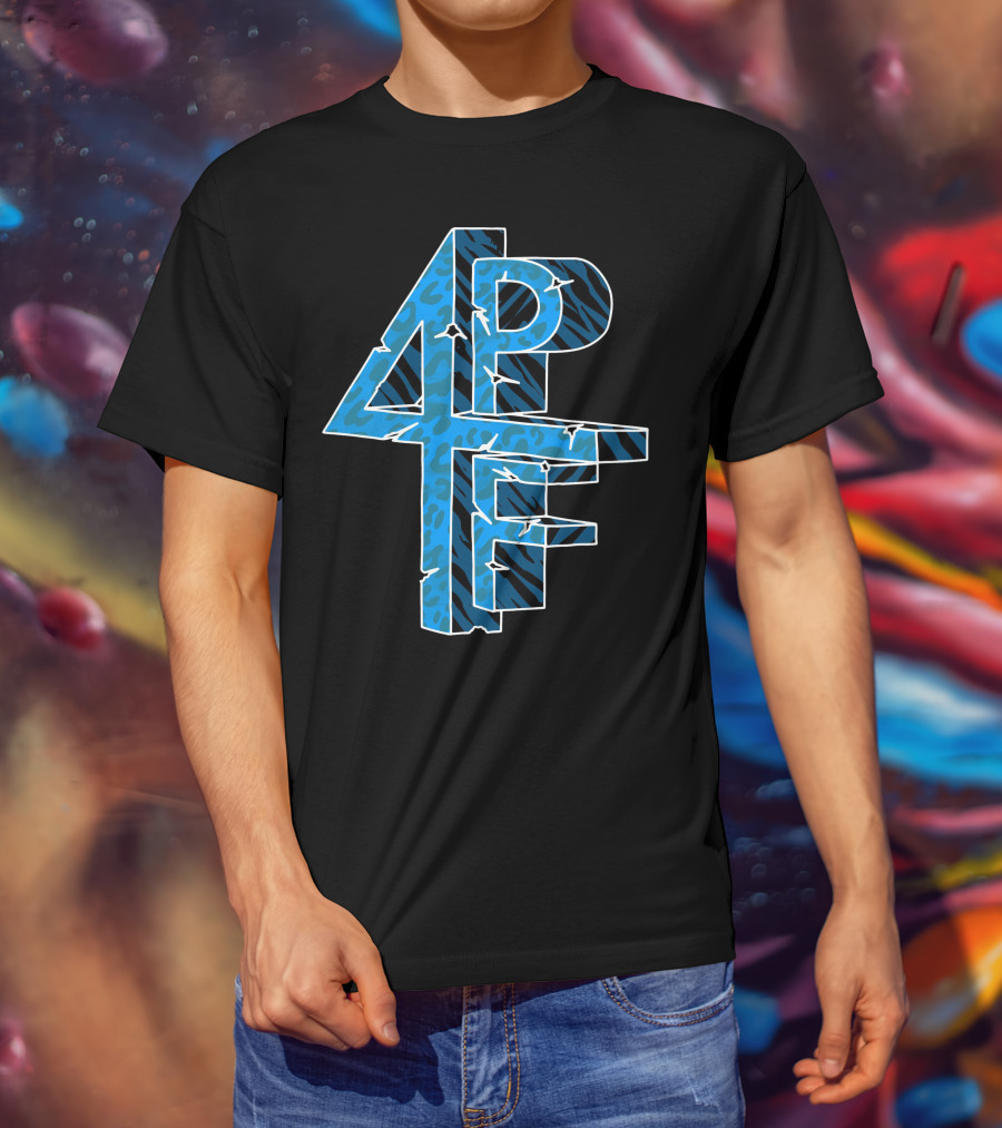 4PF Blue Animal Print T-Shirt
