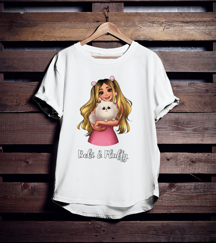 Beki And Fluffy Rebekahwing Merch Cute Character T-Shirt