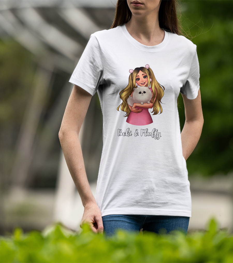 Beki And Fluffy Rebekahwing Merch Cute Character T-Shirt