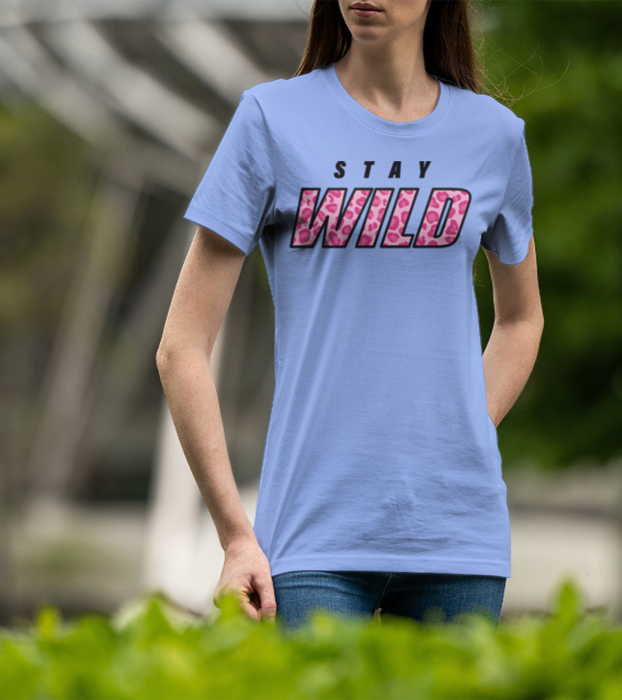 STAY WILD Leopard Print T-Shirt