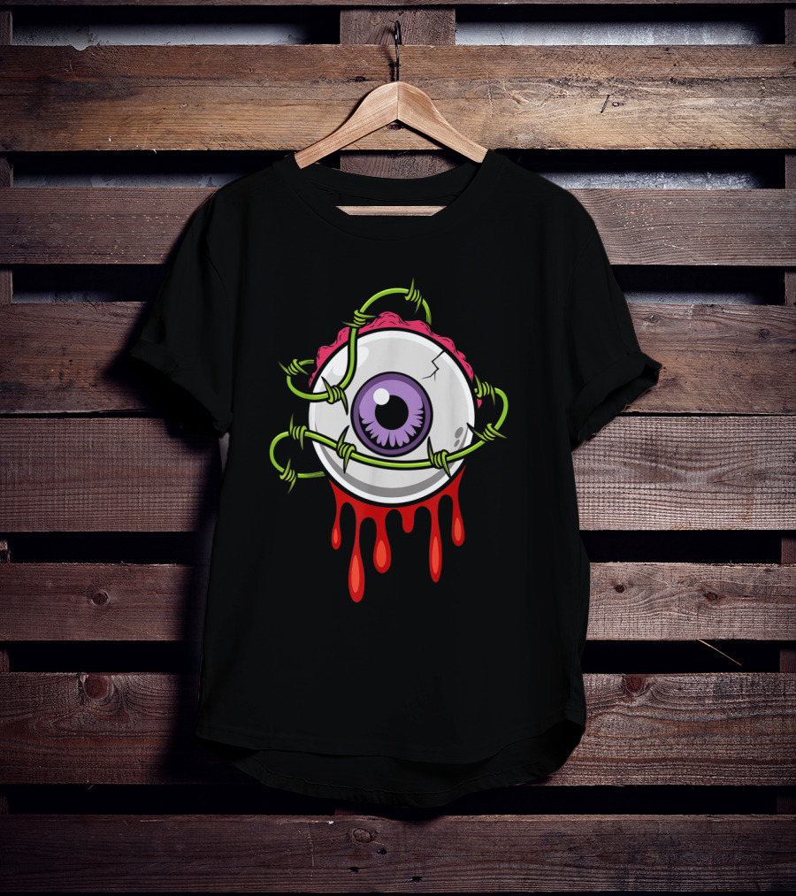 Barbed Slimy Human Eyeball Dripping Red T-Shirt