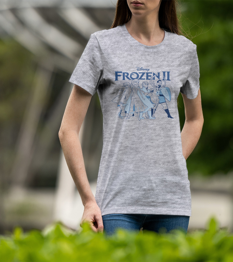 Disney Frozen II Anna Elsa Olaf Kristoff Sven Group Image T-Shirt