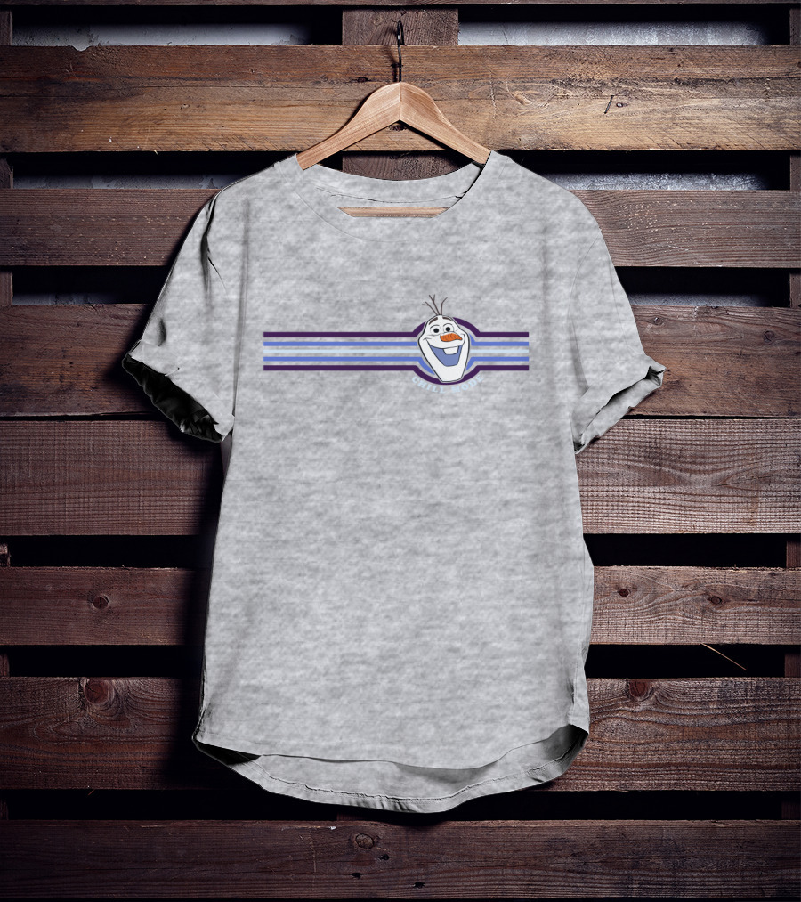 Frozen 2 Olaf Chill Mode Stripes Iconic Snowman With Shades Of Blue T-Shirt