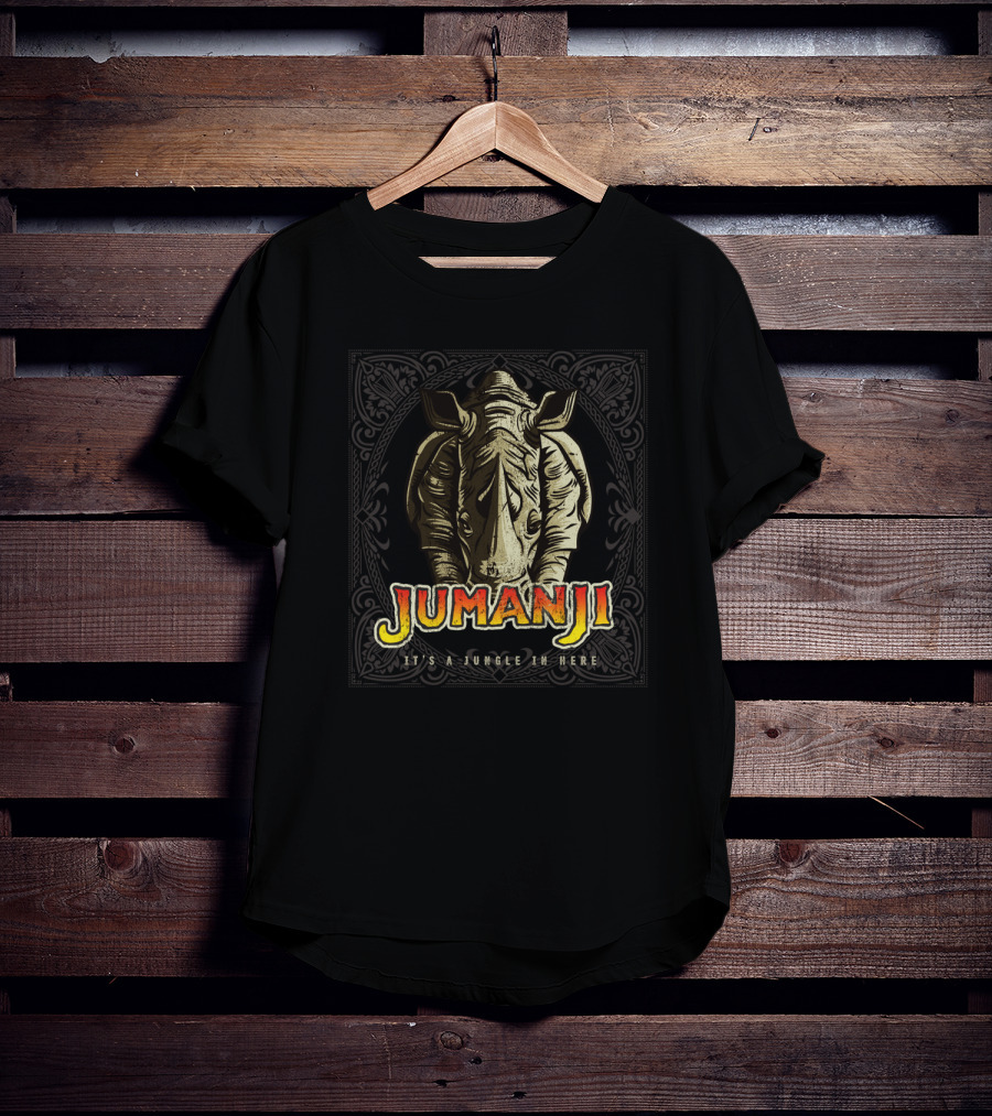 Jumanji Distressed Rhino It's A Jungle In Here T-Shirt