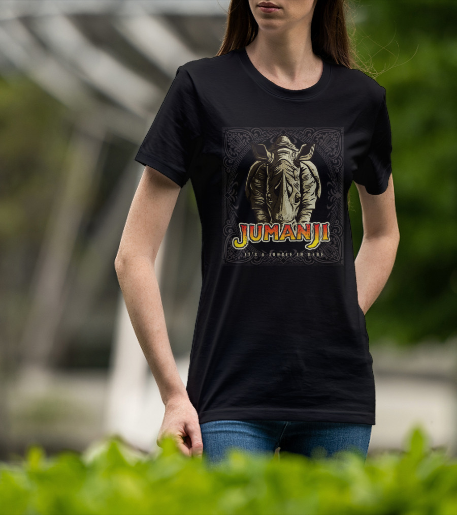 Jumanji Distressed Rhino It's A Jungle In Here T-Shirt