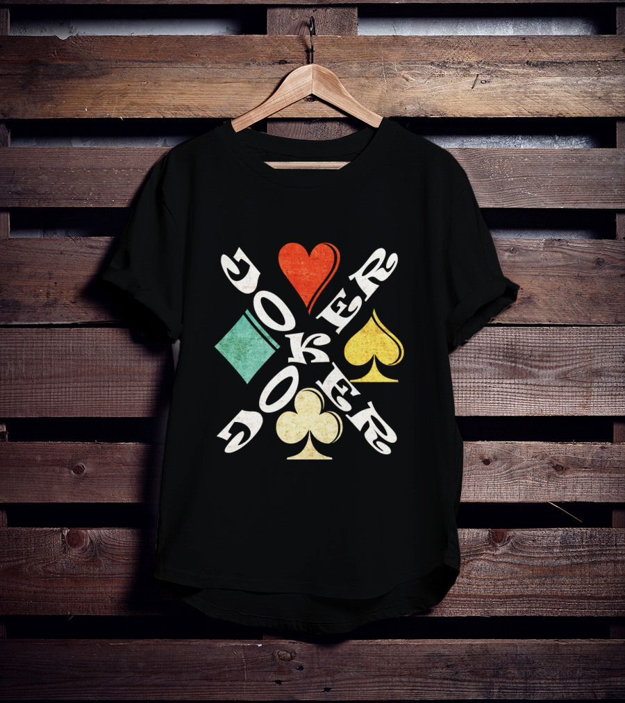 Joker Playing Cards Heart Spade Diamond Club T-Shirt