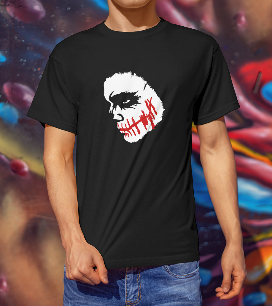 Scary Face Clown Joker Dark Grunge Red Smear T-Shirt