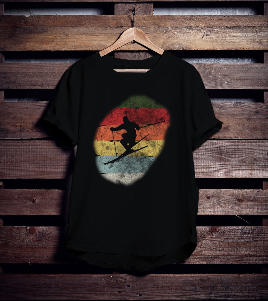 Retro Vintage Skiing Winter Birthday T-Shirt
