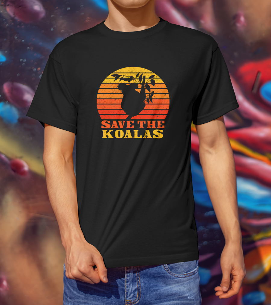 Save The Koalas Retro Sunset T-Shirt