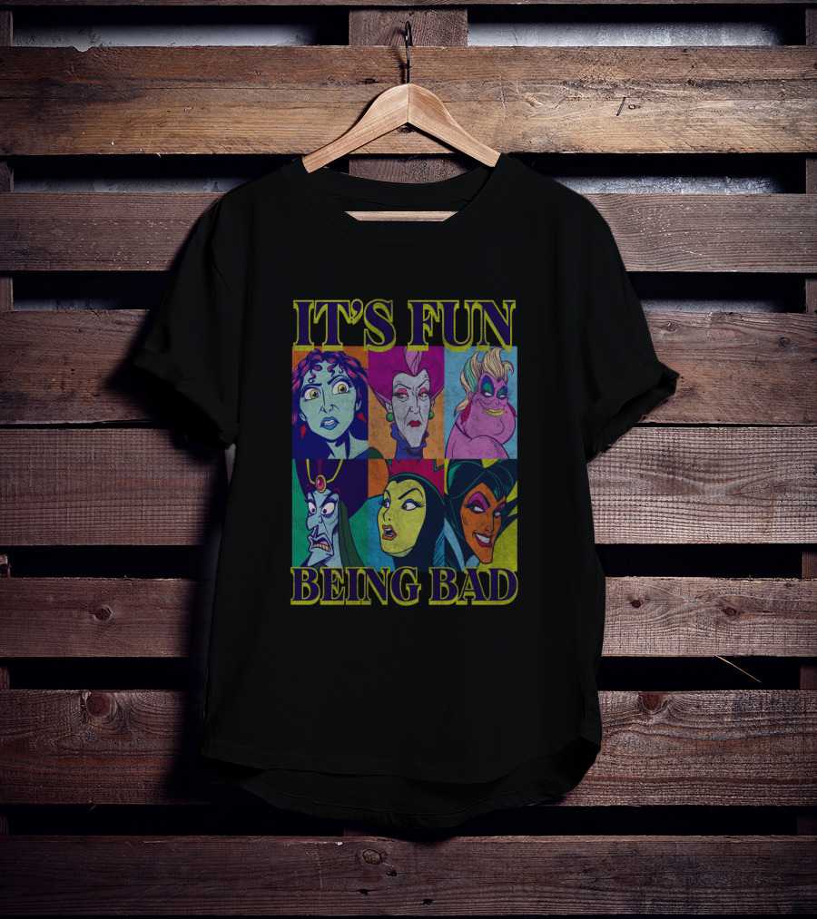 It's Fun Being Bad Disney Villains Panels Classic Characters T-Shirt