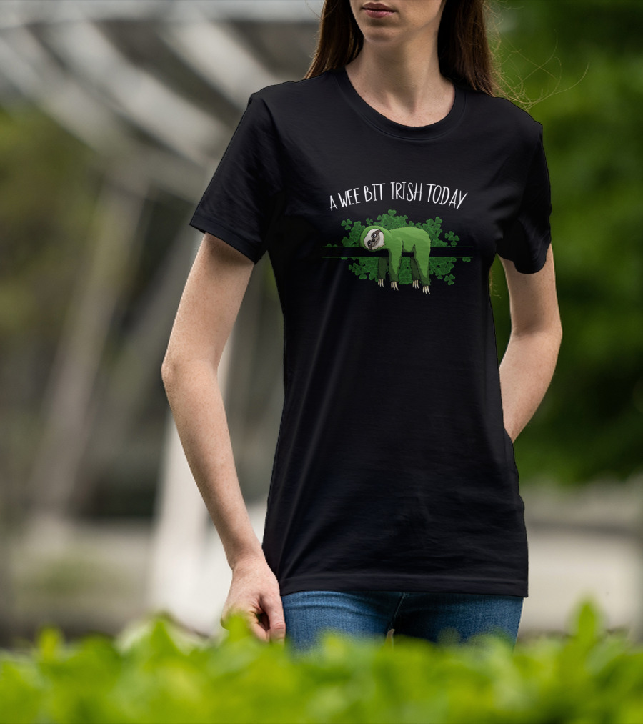 A Wee Bit Irish Today St Pattys Day Chill Out Sloth T-Shirt