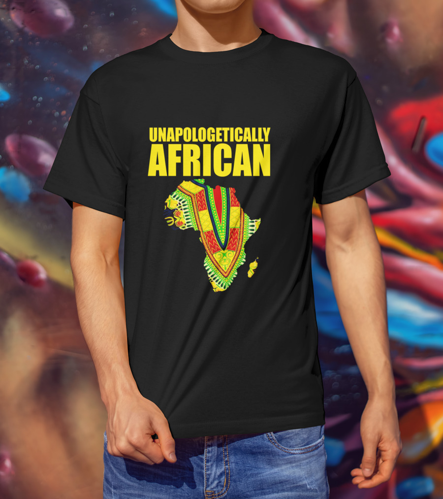 Unapologetically African Melanin Pride Kente Map T-Shirt