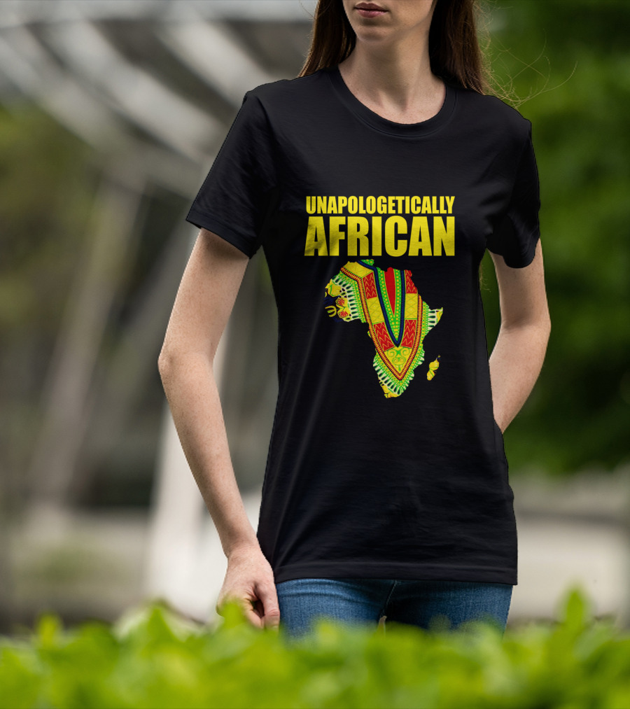 Unapologetically African Melanin Pride Kente Map T-Shirt