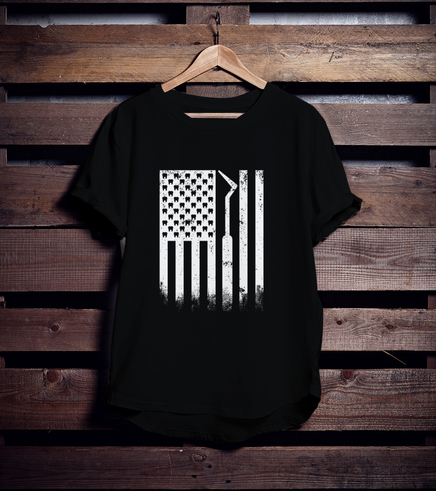Patriotic Dentist American Flag Tooth T-Shirt