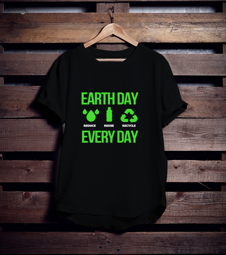 Earth Day Every Day Reduce Reuse Recycle Eco Icons T-Shirt