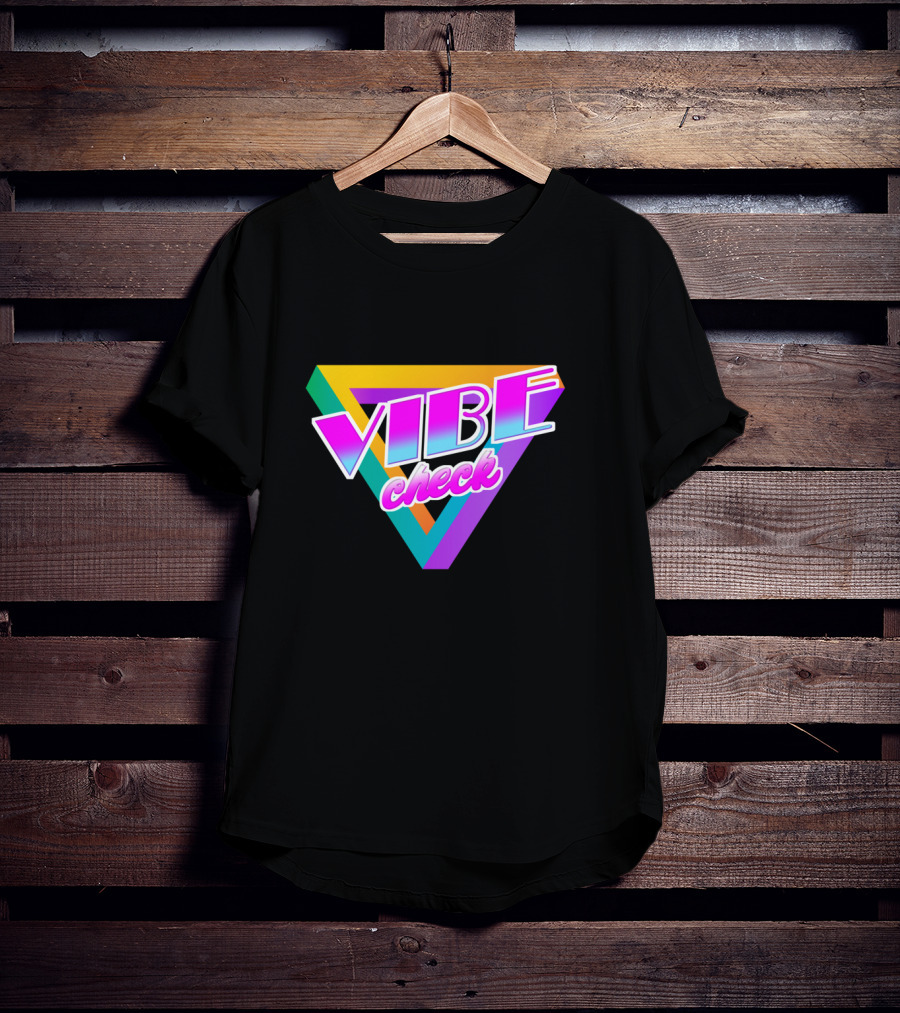 Vibe Check Retro Triangle Neon T-Shirt